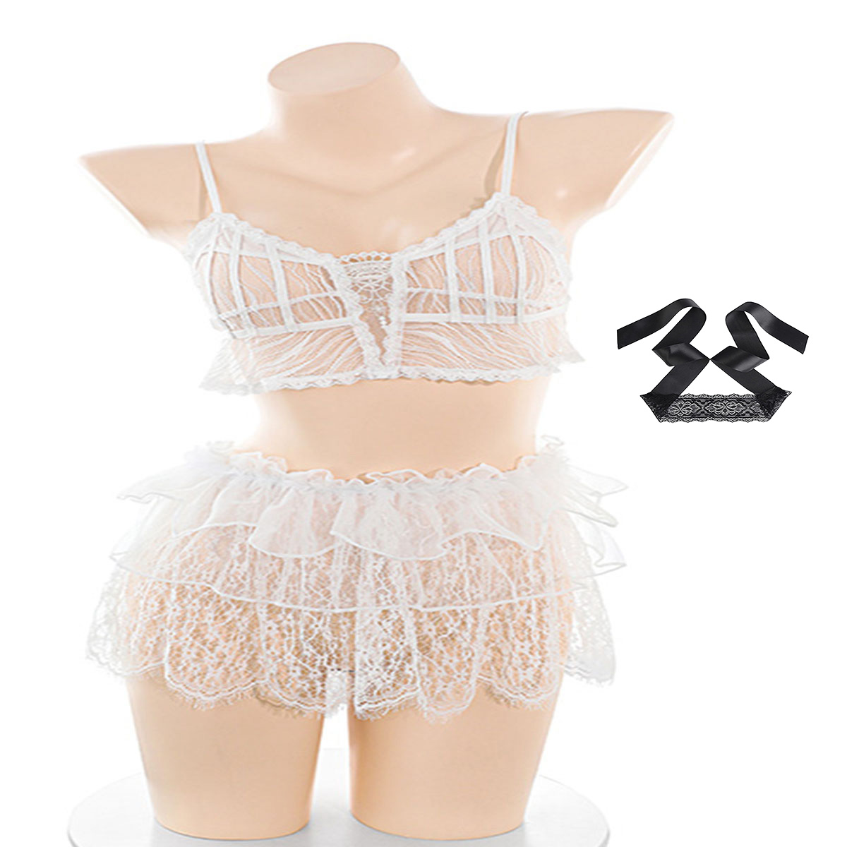 Lace Bralette Set - LISM Süßes, durchsichtiges Spitzen-Dessous-Set für Damen,